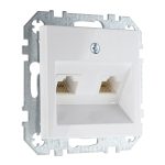 Розетка компьютерная двойная белая LIREGUS EPSILON IKL-002-01.E/B