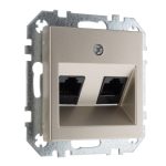 Розетка компьютерная двойная шампань LIREGUS EPSILON IKL-002-01.E/Ch