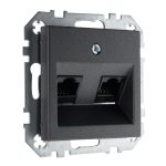 Розетка компьютерная двойная антрацит LIREGUS EPSILON IKL-002-01.E/J