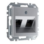 Розетка компьютерная двойная алюминий LIREGUS EPSILON IKL-002-01.E/Mt
