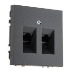 Розетка RJ 45 двойная антрацит LIREGUS MODERN IKL-002-01.M/BM