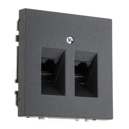 Розетка RJ 45 двойная антрацит LIREGUS MODERN IKL-002-01.M/BM