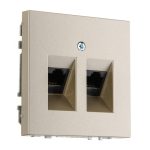 Розетка RJ 45 двойная шампань LIREGUS MODERN IKL-002-01.M/CH