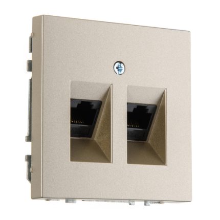 Розетка RJ 45 двойная шампань LIREGUS MODERN IKL-002-01.M/CH