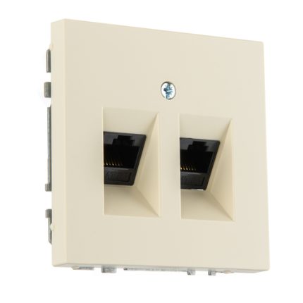 Розетка RJ 45 двойная слоновая кость матовая LIREGUS MODERN IKL-002-01.M/SM