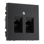 Розетка RJ 45 двойная черная матовая LIREGUS MODERN IKL-002-01.M/SWM