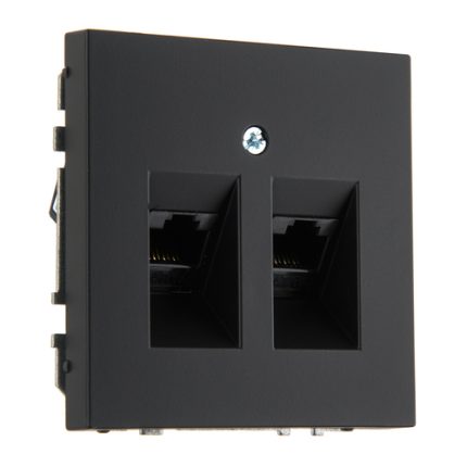 Розетка RJ 45 двойная черная матовая LIREGUS MODERN IKL-002-01.M/SWM