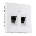 Розетка RJ 45 двойная белая LIREGUS MODERN IKL-002-01.M/WM