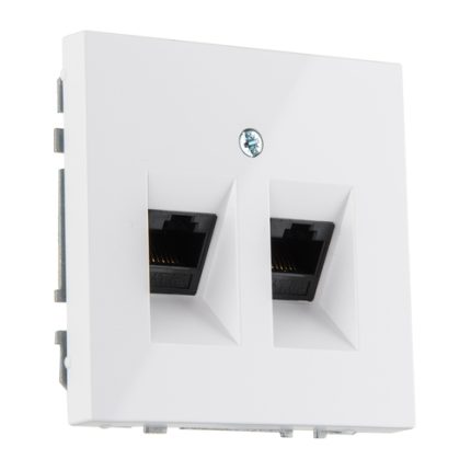 Розетка RJ 45 двойная белая LIREGUS MODERN IKL-002-01.M/WM