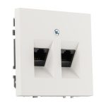 Розетка RJ 45 двойная белая матовая LIREGUS MODERN IKL-002-01.M/WWM