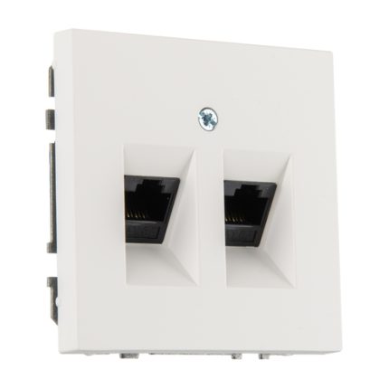 Розетка RJ 45 двойная белая матовая LIREGUS MODERN IKL-002-01.M/WWM