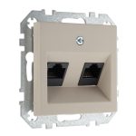 Розетка компьютерная двойная кремовая матовая LIREGUS RETRO IKL-002-01.R/ONC