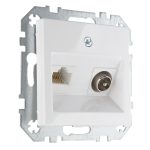 Розетка TV RJ45 белая LIREGUS EPSILON ITVKL-1-01.E/B