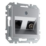 Розетка TV RJ45 алюминий LIREGUS EPSILON ITVKL-1-01.E/Mt