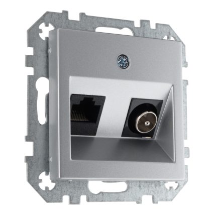 Розетка TV RJ45 алюминий LIREGUS EPSILON ITVKL-1-01.E/Mt