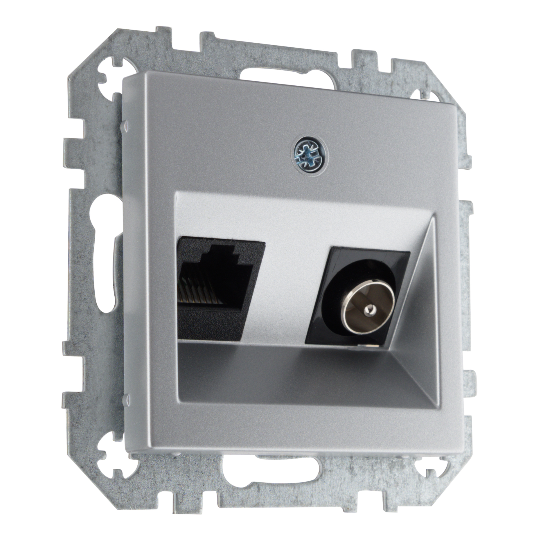 ITVKL-1-01.E-Mt.jpg Розетка TV RJ45 алюминий LIREGUS EPSILON ITVKL-1-01.E/Mt — изображение 1