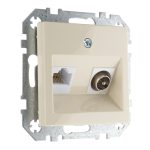 Розетка TV RJ45 слоновая кость LIREGUS EPSILON ITVKL-1-01.E/S