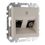 Розетка TV RJ45 кремовая матовая LIREGUS RETRO ITVKL-1-01.R/ONC