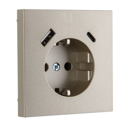 Розетка с USB 16А (A+C) шампань LIREGUS MODERN IUK-3-01.M/CH