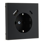 Розетка с USB 16А (A+C) черная матовая LIREGUS MODERN IUK-3-01.M/SWM
