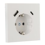 Розетка с USB 16А (A+C) белая матовая LIREGUS MODERN IUK-3-01.M/WWM