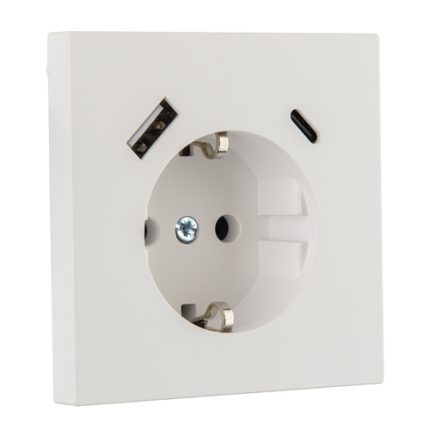 Розетка с USB 16А (A+C) белая матовая LIREGUS MODERN IUK-3-01.M/WWM