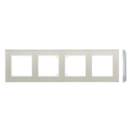 Рамки стеклянные для выключателя 4-местная шампань матовая LIREGUS EPSILON K14-245-04.E/ChG