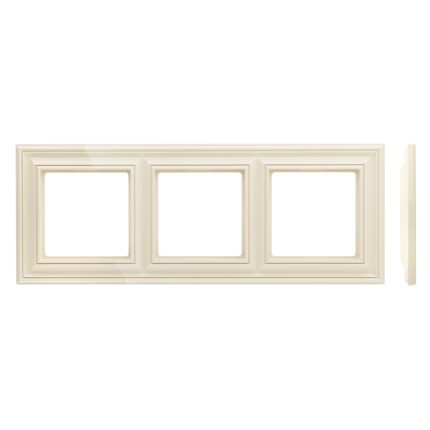 Рамка 3 постовая слоновая кость глянцевая LIREGUS RETRO K14-345-03.R/S