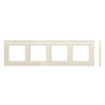 Рамка 4 постовая слоновая кость глянцевая LIREGUS RETRO K14-345-04.R/S