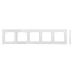 Рамка 5 постовая белая глянцевая LIREGUS RETRO K14-345-05.R/W