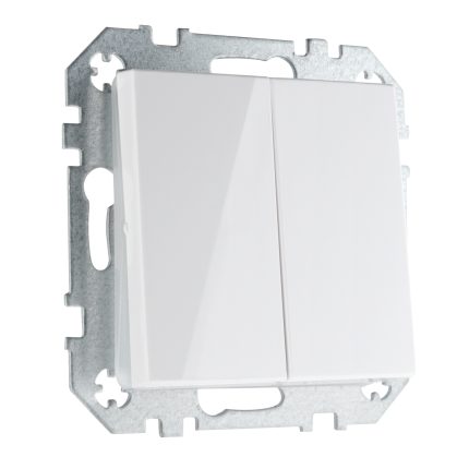 Двухклавишная кнопка белая LIREGUS EPSILON IIJ5.10-203-01.E/B