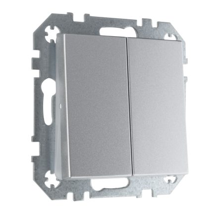 Двухклавишная кнопка алюминий LIREGUS EPSILON IIJ5.10-203-01.E/Mt