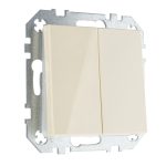 Двухклавишная кнопка слоновая кость LIREGUS EPSILON IIJ5.10-203-01.E/S
