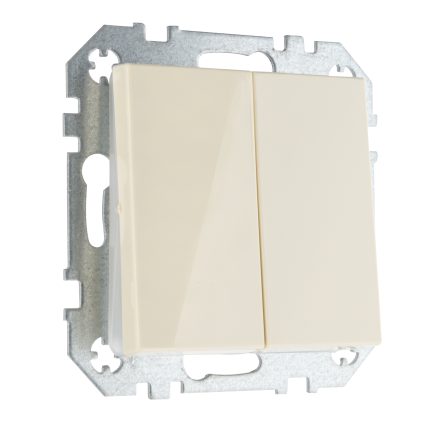 Двухклавишная кнопка слоновая кость LIREGUS EPSILON IIJ5.10-203-01.E/S