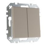 Двухклавишная кнопка кремовая матовая LIREGUS RETRO IIJ5.10-203-01.R/ONC