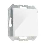 Выключатель 3-клавишный белый LIREGUS EPSILON IJ3.16-001-01.E/B