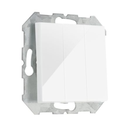 Выключатель 3-клавишный белый LIREGUS EPSILON IJ3.16-001-01.E/B