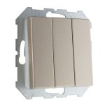 Выключатель 3-клавишный шампань LIREGUS EPSILON IJ3.16-001-01.E/Ch