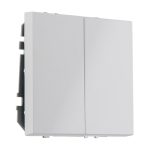 Выключатель света двухклавишный белый LIREGUS MODERN IJ5.10-203-01.M/WM