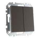 Выключатель 2-клавишный коричневый матовый LIREGUS RETRO IJ5.10-203-01.R/ON31