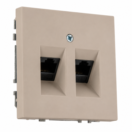 Розетка RJ 45 двойная кремовая матовая LIREGUS MODERN IKL-002-01.M/ONC