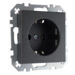 Розетка 16А 250В с заземлением винтовая антрацит LIREGUS EPSILON IKL16-404-01.E/J
