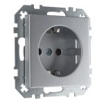 Розетка 16А 250В с заземлением винтовая алюминий LIREGUS EPSILON IKL16-404-01.E/Mt