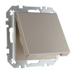 Розетка IP44 16А 250В с заземлением с крышкой винтовая шампань LIREGUS EPSILON IKL16-408-01.E/Ch