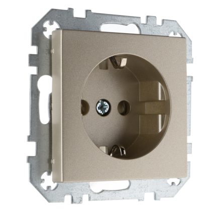 Розетка с заземлением со шторками 16А 250В винтовая шампань LIREGUS EPSILON IKL16-414-01.E/Ch
