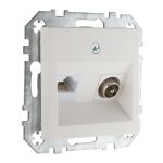 Розетка TV RJ45 белая матовая LIREGUS RETRO ITVKL-1-01.R/WWM