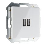 Зарядное устройство USB розетка 3.4А (А+А) белая LIREGUS EPSILON IUK-2-01.E/B