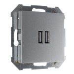 Зарядное устройство USB розетка 3.4А (А+А) алюминий LIREGUS EPSILON IUK-2-01.E/Mt