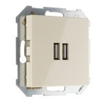 Зарядное устройство USB розетка 3.4А (А+А) слоновая кость LIREGUS EPSILON IUK-2-01.E/S