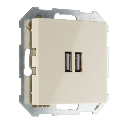 Зарядное устройство USB розетка 3.4А (А+А) слоновая кость LIREGUS EPSILON IUK-2-01.E/S